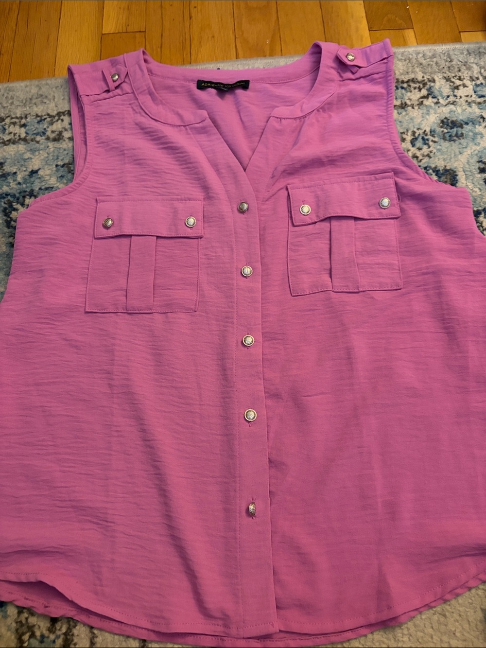 Adrienne Vittadini Sleeveless Button-Front Camisole - Purple